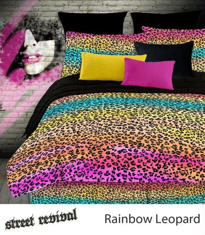 RAINBOW LEOPARD COMFORTER SET - MULTI