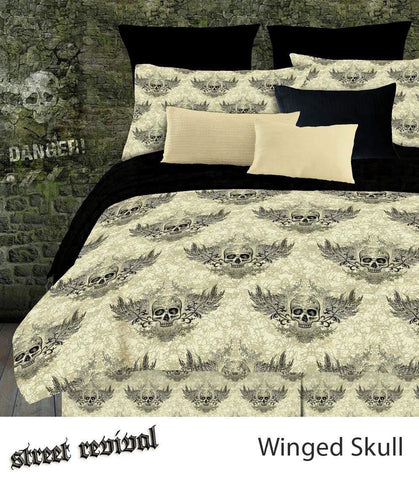 WINGED SKULL SHEET SET - KHAKI