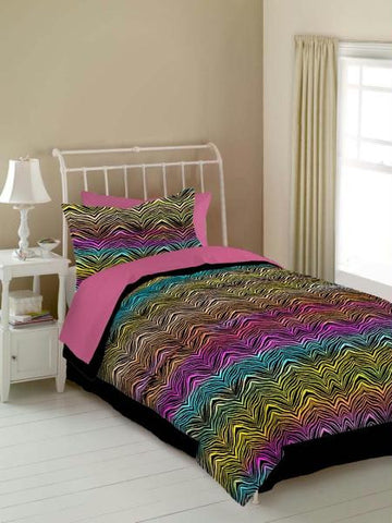 RAINBOW ZEBRA SHEET SET - PINK