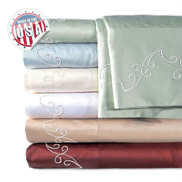 500TC SCROLL SHEET SET - SAGE