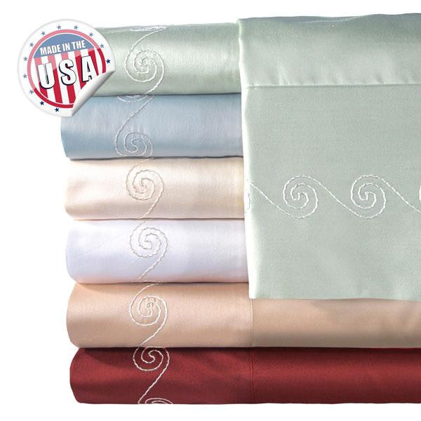 500TC SWIRL SHEET SET - WHITE