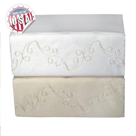 800TC SCROLL SHEET SET - IVORY