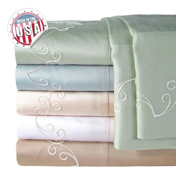 300TC SCROLL PILLOWCASE PAIR - IVORY