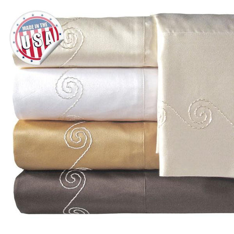 800TC SWIRL PILLOWCASE PAIR - IVORY