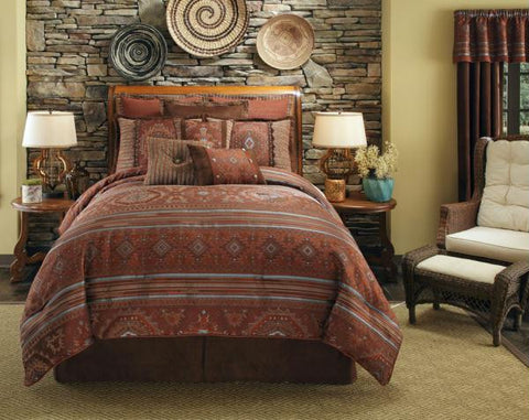 PUEBLO COMFORTER SET - RUST