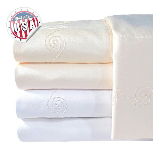 1200TC SWIRL PILLOWCASE PAIR - WHITE