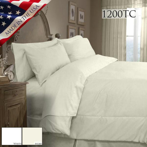 SUPREME SATEEN 1200 SOLID COMFORTER SET - IVORY