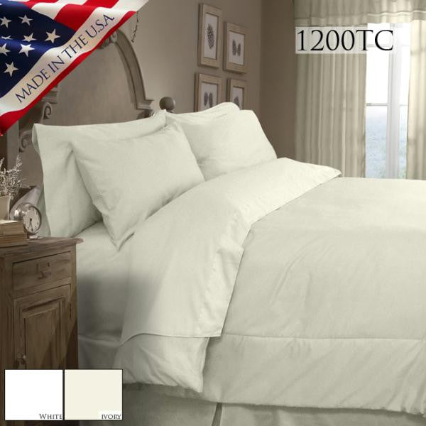 SUPREME SATEEN 1200 SOLID COMFORTER SET - IVORY