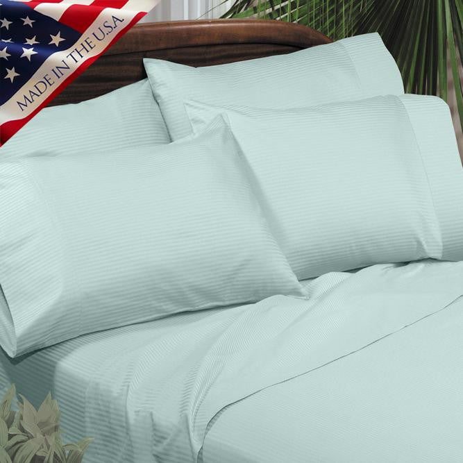 MEDICI DOBBY STRIPE BLUE PILLOWCASE PAIR - BLUE