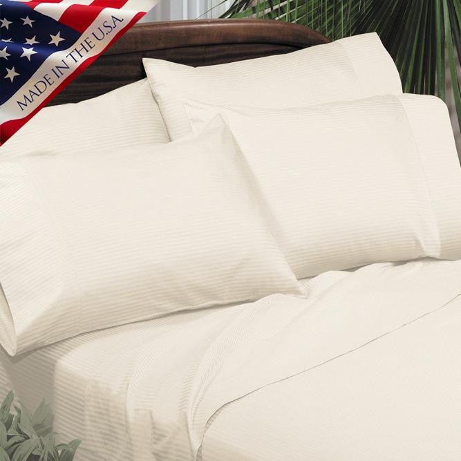 MEDICI DOBBY STRIPE IVORY PILLOWCASE PAIR - IVORY