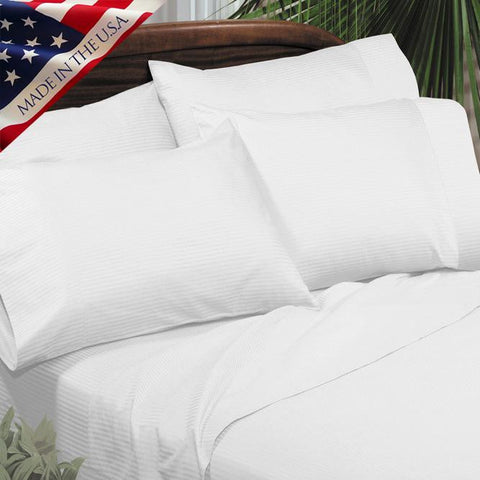 MEDICI DOBBY STRIPE WHITE PILLOWCASE PAIR - WHITE