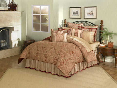 VALENCIA COMFORTER SET - GARNET