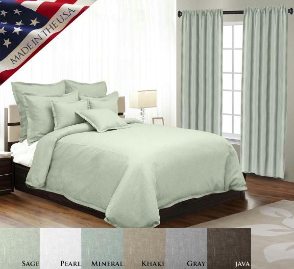 GOTHAM LINEN DUVET COVER - SAGE