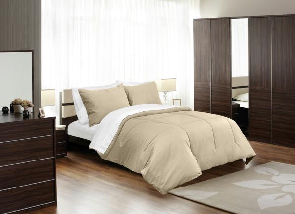 MEDICI STRIPE DOWN ALTERN COMFORTER - TAUPE