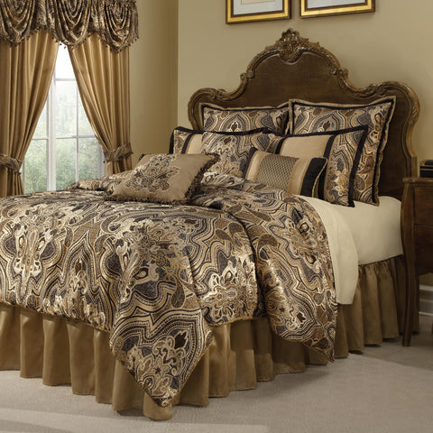 MAISON DEL REY COMFORTER SET - BLACK-GOLD