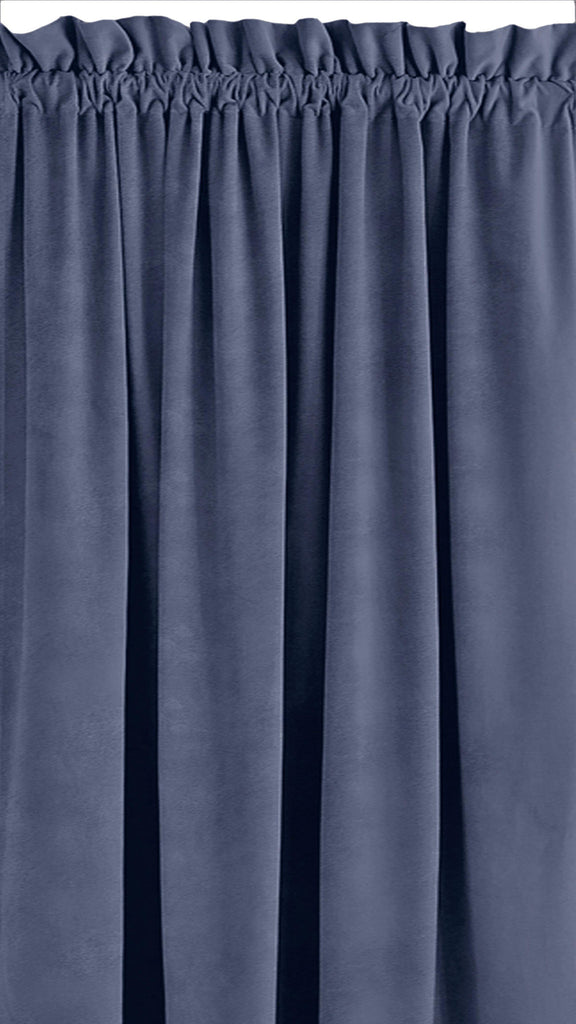 VELVET SOFT LUXURY TAILORED VALANCE - BLUE SMOKE