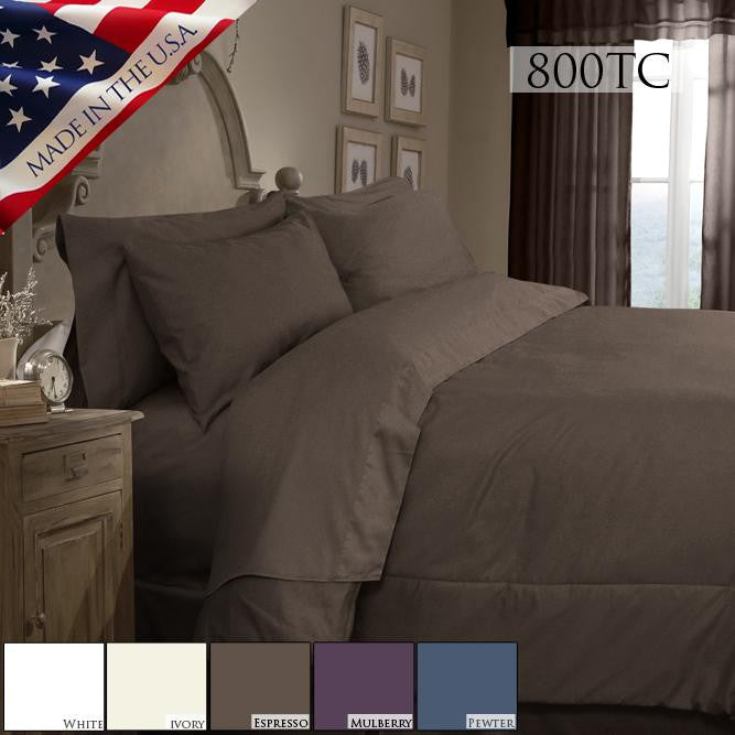 SUPREME SATEEN 800 SOLID COMFORTER SET - STONE